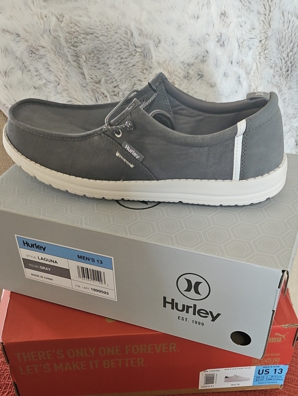 Hurley Men's Gray Slip-On Casual Loafer